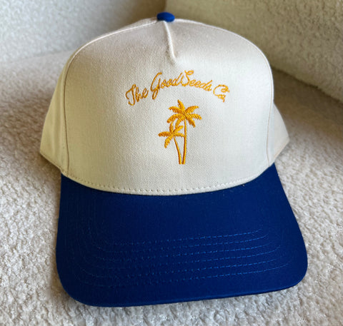 Royal Blue “Palm Tree” Trucker Hat